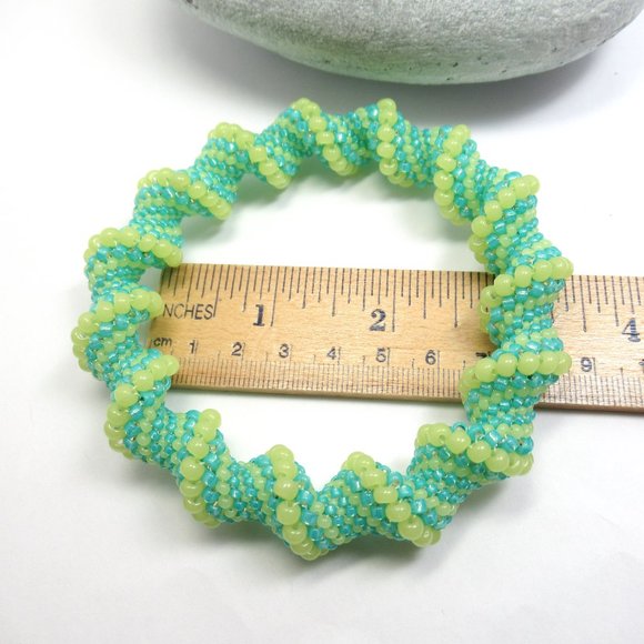 Uranium Glass Cellini Bangle Bracelet - Picture 7 of 11